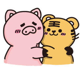Tiger King & Chume Pig sticker #14990405