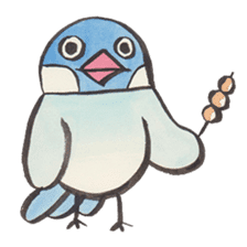 Java sparrow talking word of Japanese sticker #14991608