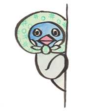 Java sparrow talking word of Japanese sticker #14991617