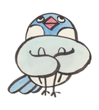 Java sparrow talking word of Japanese sticker #14991627
