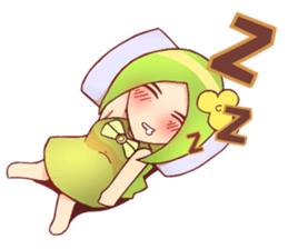 Small lady green sticker #14992698