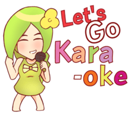 Small lady green sticker #14992703