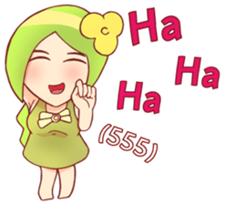 Small lady green sticker #14992708