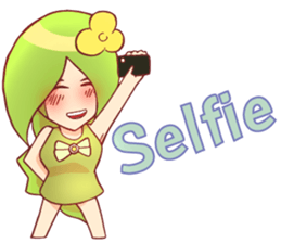 Small lady green sticker #14992712