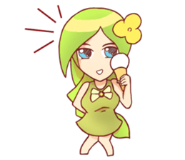 Small lady green sticker #14992716