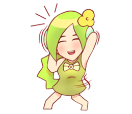 Small lady green sticker #14992719