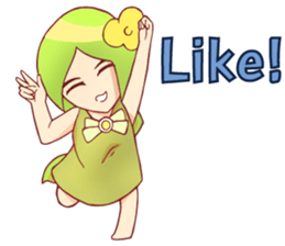Small lady green sticker #14992727