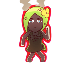 Small lady green sticker #14992730