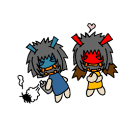 namahage and his wife 2 sticker #14996531