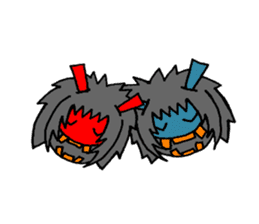 namahage and his wife 2 sticker #14996533