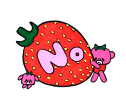 Pink bear in strawberry leotard 2 sticker #14997289