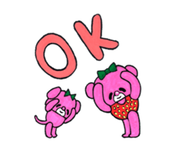 Pink bear in strawberry leotard 2 sticker #14997290