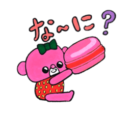 Pink bear in strawberry leotard 2 sticker #14997293