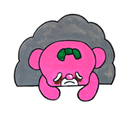 Pink bear in strawberry leotard 2 sticker #14997303