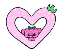Pink bear in strawberry leotard 2 sticker #14997306