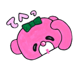 Pink bear in strawberry leotard 2 sticker #14997307