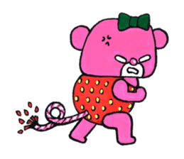 Pink bear in strawberry leotard 2 sticker #14997309