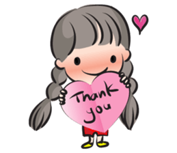 little Long braids girl sticker #14999402