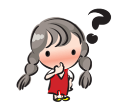 little Long braids girl sticker #14999403