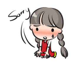 little Long braids girl sticker #14999404