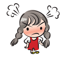 little Long braids girl sticker #14999405