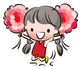 little Long braids girl sticker #14999407
