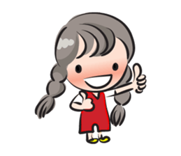 little Long braids girl sticker #14999408