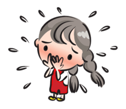 little Long braids girl sticker #14999410