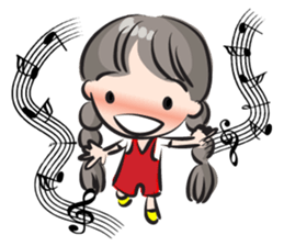 little Long braids girl sticker #14999414