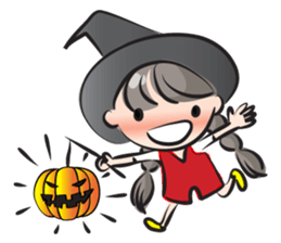 little Long braids girl sticker #14999416