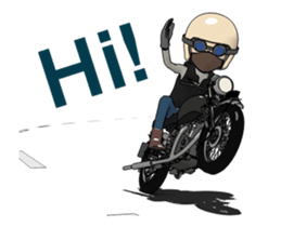 Cafe Racer Classic rider Animation sticker #14999526