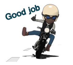 Cafe Racer Classic rider Animation sticker #14999527