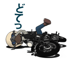 Cafe Racer Classic rider Animation sticker #14999538