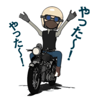 Cafe Racer Classic rider Animation sticker #14999540