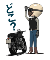 Cafe Racer Classic rider Animation sticker #14999544