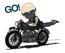 Cafe Racer Classic rider Animation sticker #14999548