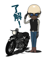 Cafe Racer Classic rider Animation sticker #14999549