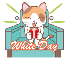 Valentine. Calico cat sticker #14999718