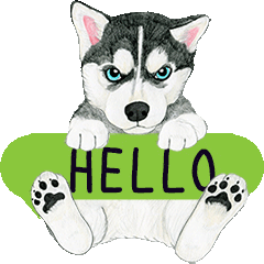 husky motion sticker