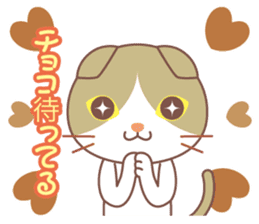 valentine. Round facial Scottish Fold sticker #14999906