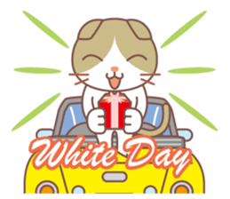 valentine. Round facial Scottish Fold sticker #14999910