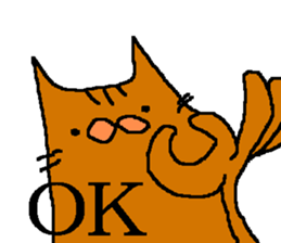 Brown cat handwritten sticker #15000526