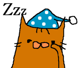 Brown cat handwritten sticker #15000532