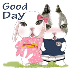 Little rabbit MOYASHI and his girlfriend