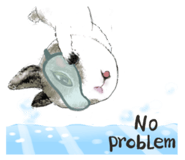 Little rabbit MOYASHI and his girlfriend sticker #15004704