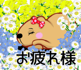 Kyapibara Girls Club flower flower sticker #15005921