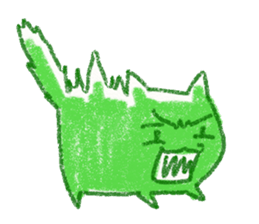 red bull and grean cat and blue bird,2nd sticker #15007272