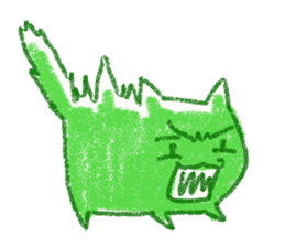 red bull and grean cat and blue bird,2nd sticker #15007272