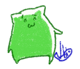 red bull and grean cat and blue bird,2nd sticker #15007277