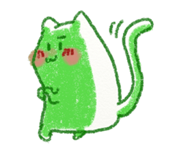 red bull and grean cat and blue bird,2nd sticker #15007278